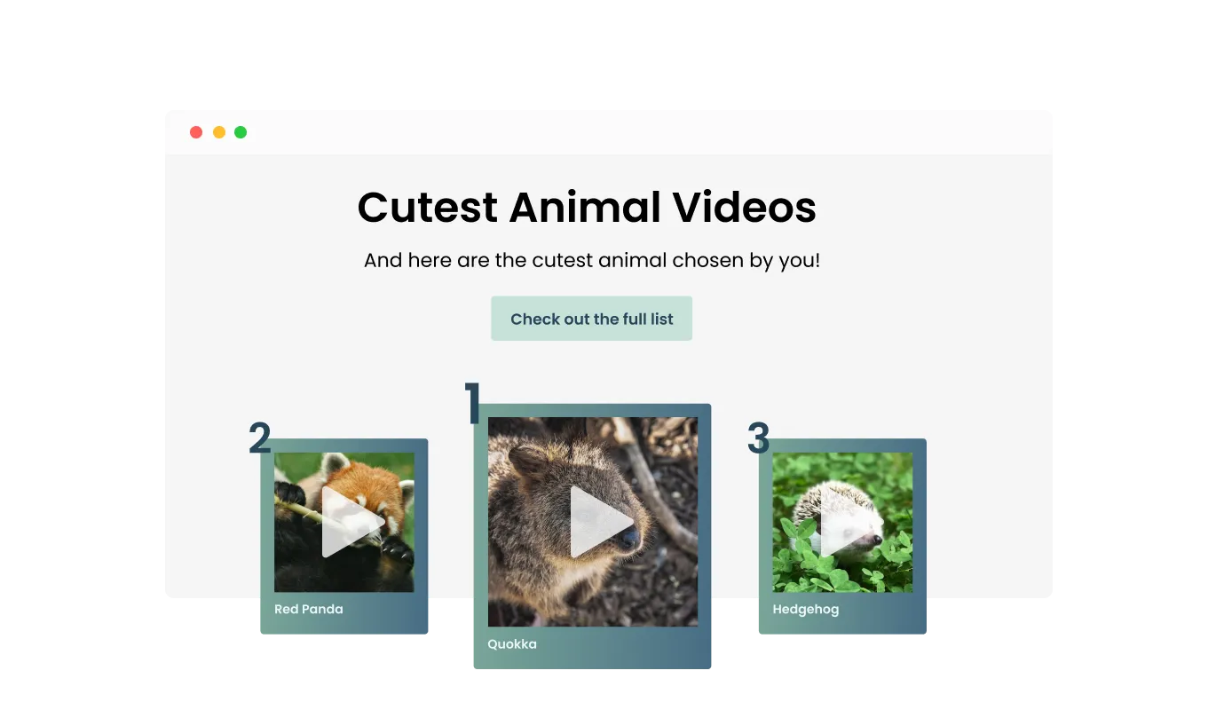 Video Poll - Designed Winner Announcement Screen