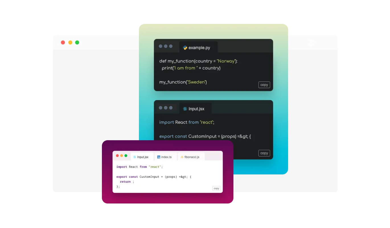 Code Snippets - Multiple Code Snippets