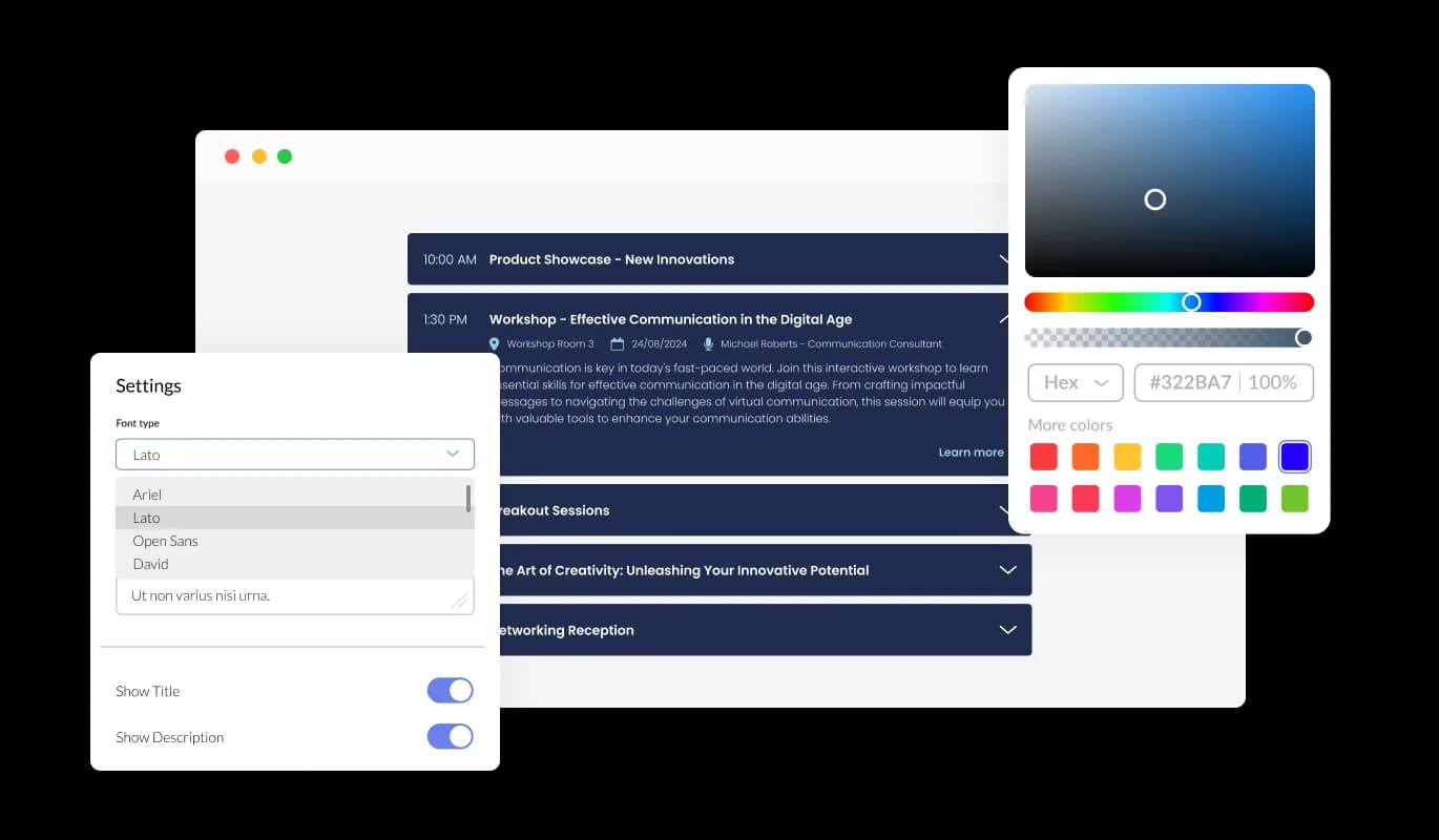 Agenda - Fully Customizable Agenda extension for Mobirise