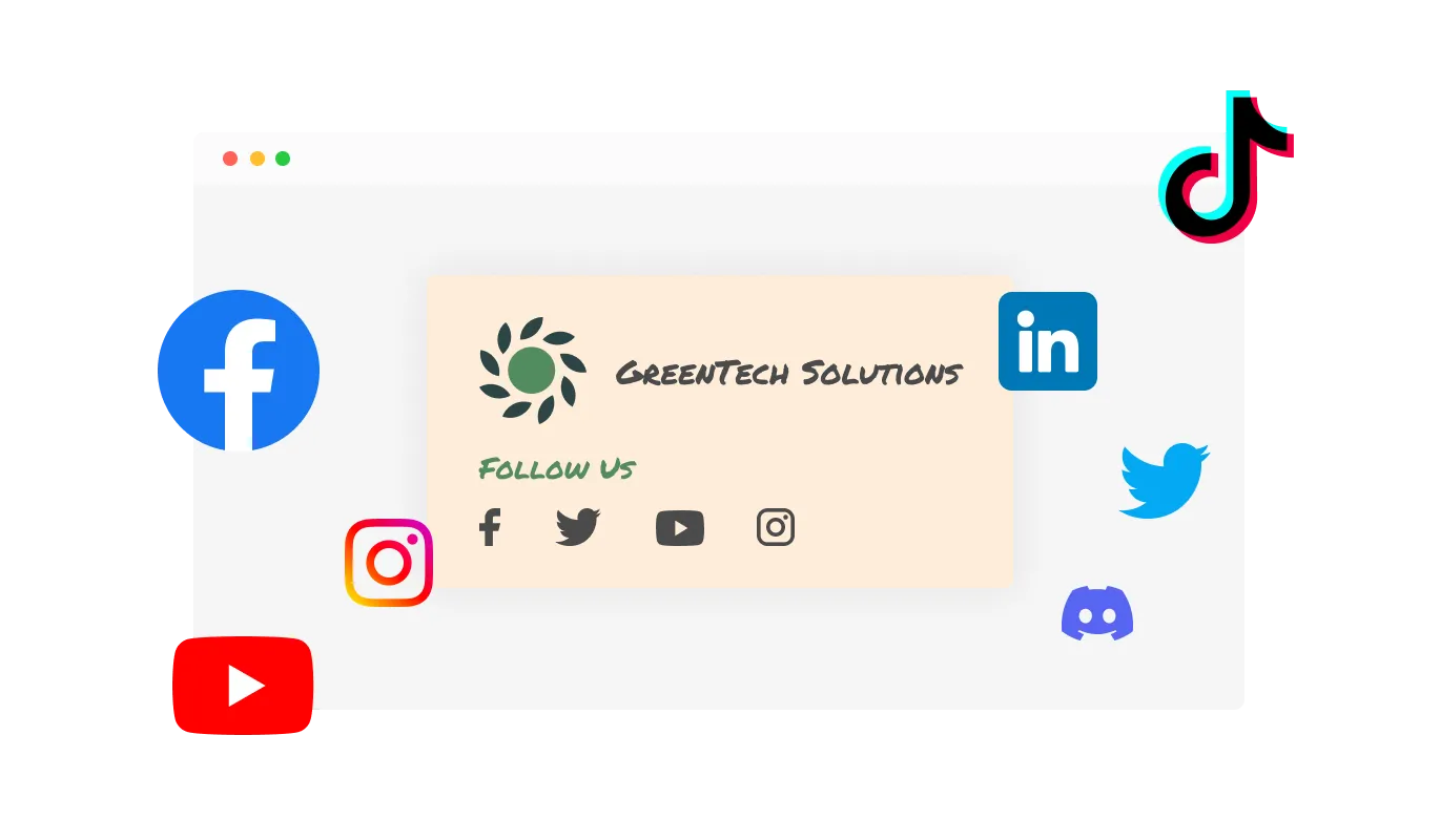Mega Footer - Integrated Social Links