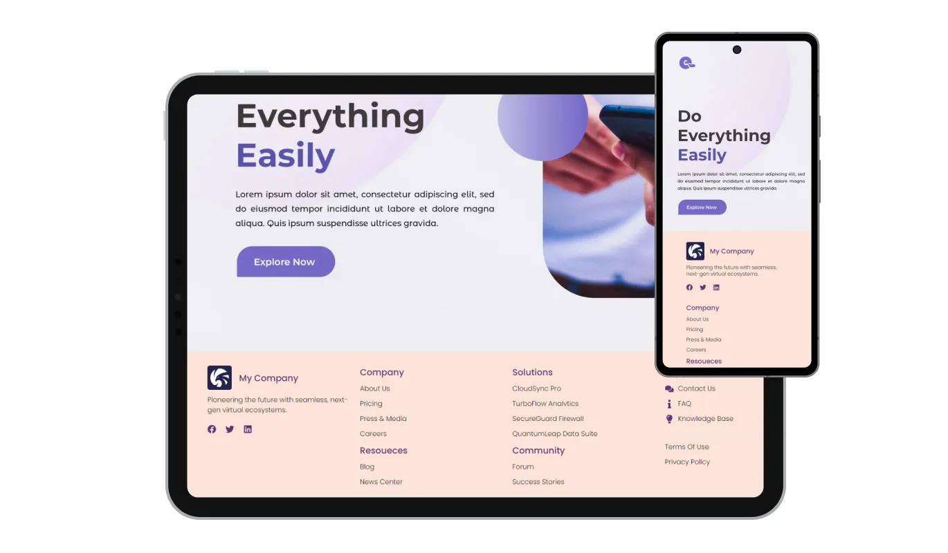 Mega Footer - Fully Responsive Mega Footer for GoDaddy Website Builder