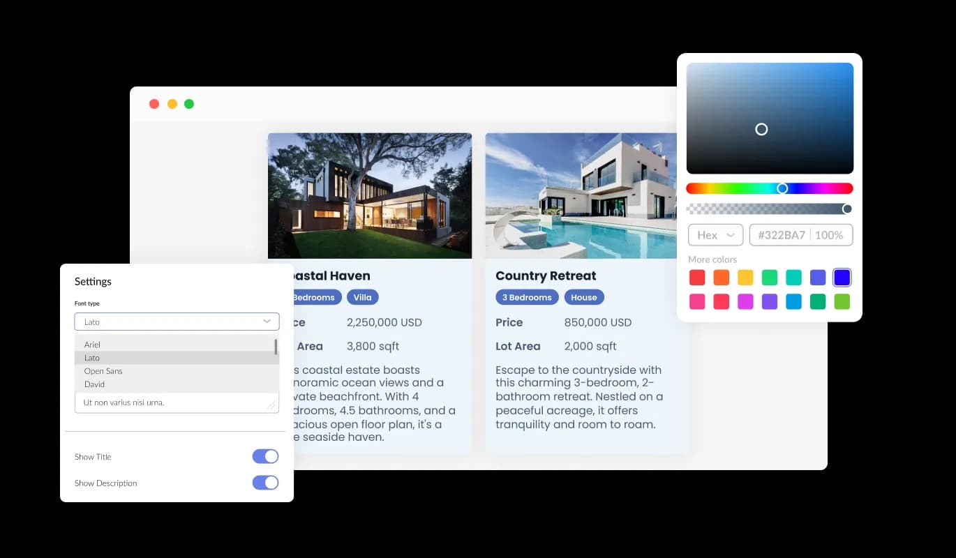 Real Estate Listings - Fully customizable Google Sites Real estate listings design