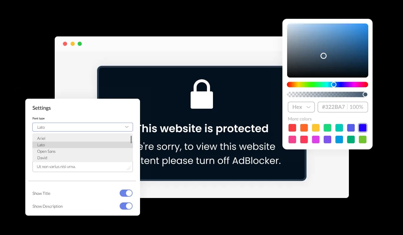 AdBlocker Detector - Fully Customizable AdBlocker Detector widget for LanderLab