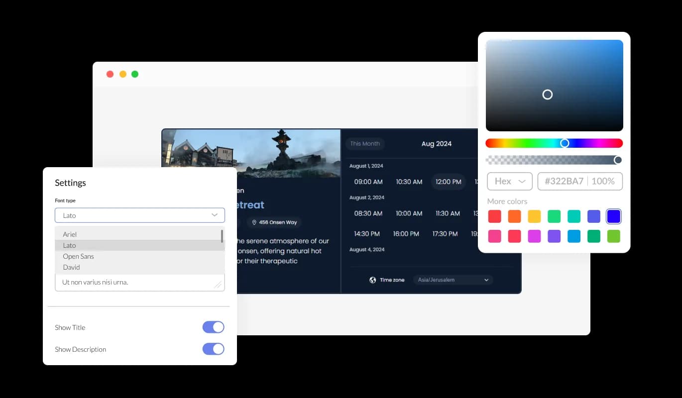 Appointment Booking - Fully Customizable Booking Widget