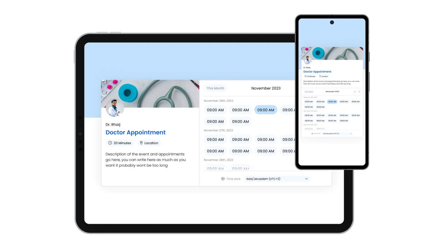 Appointment Booking - Perfectly Responsive Booking Widget