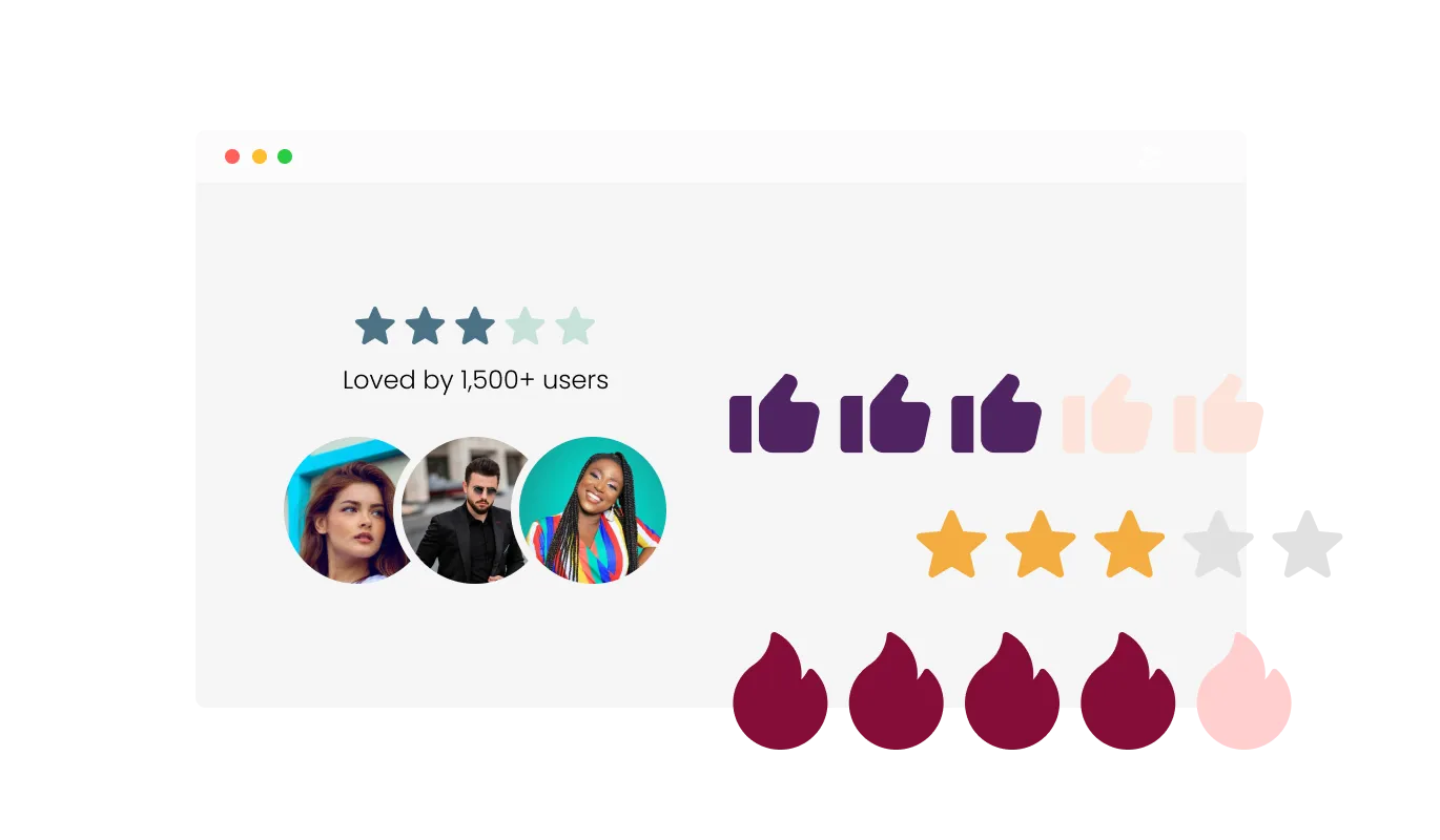 Social Proof Avatars - Customizable User Ratings