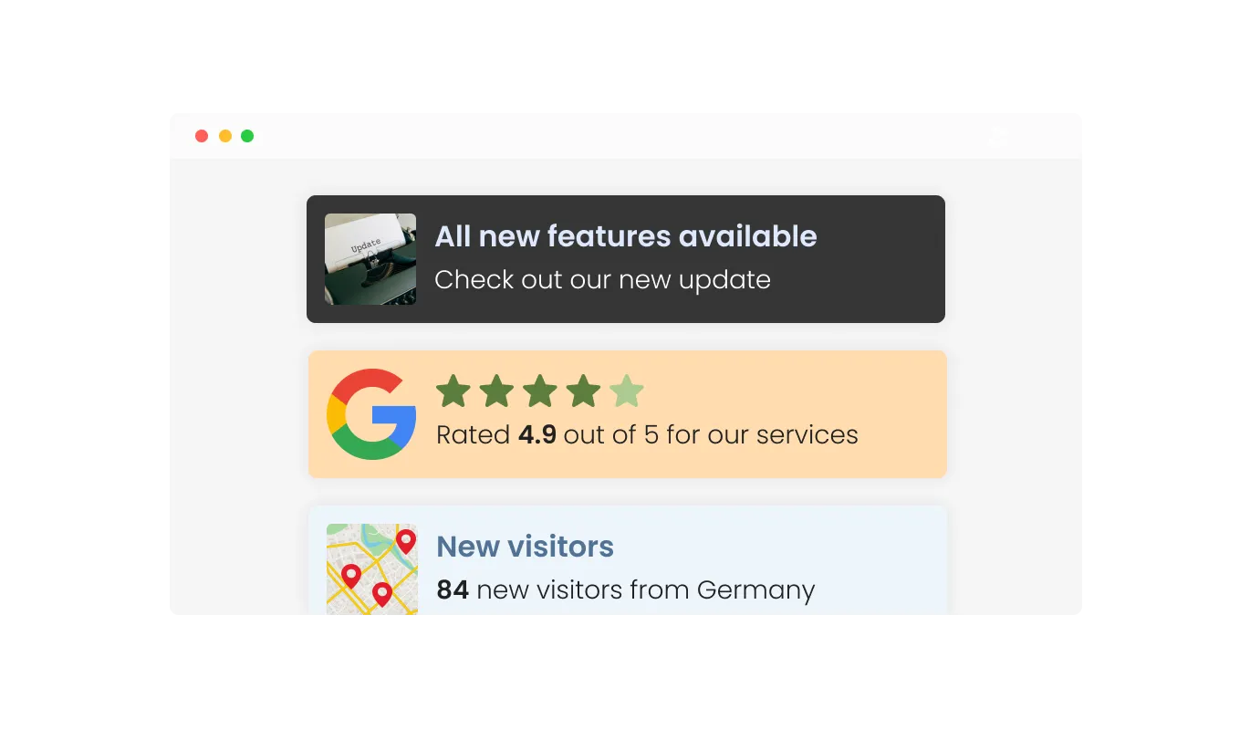 Social Proof - Select from Multiple Lightspeed Social Proof Design Skins