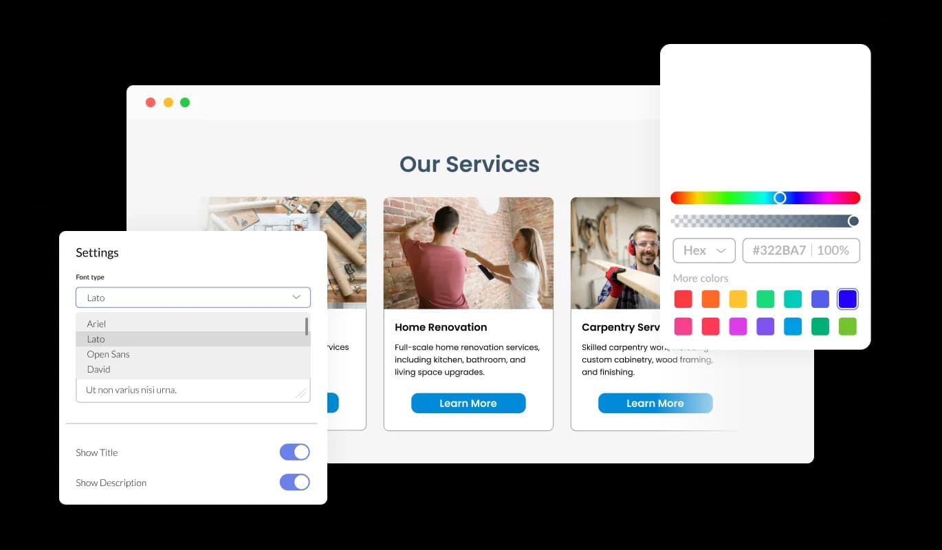 Card Slider - Fully Customizable Card Slider widget for 10Web