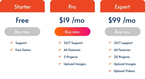 pricing tables widget made with Common Ninja